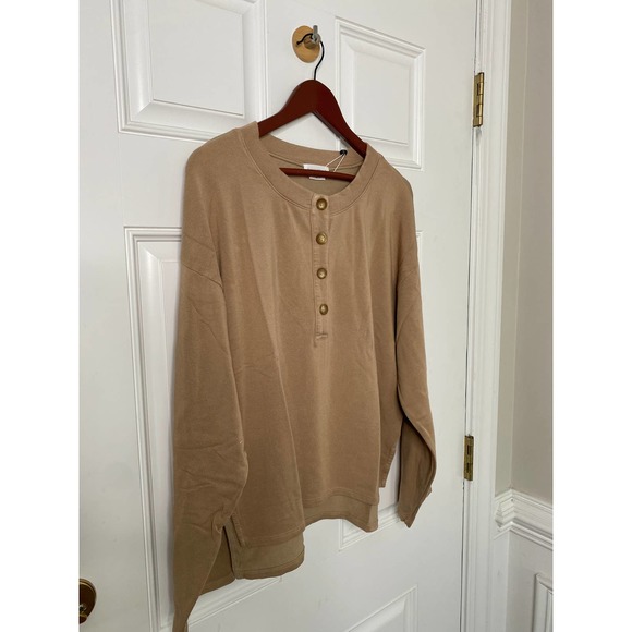 Lovers and Friends Hailey Henley Sweatshirt Brown - Picture 3 of 7